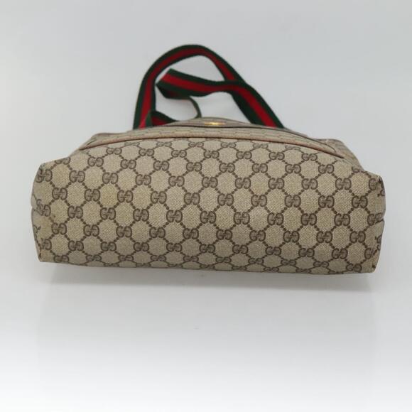 GUCCI GG Supreme Web Sherry Line Tote Bag Pvc Beige Gold 39 02 39 02 - Picture 9 of 16
